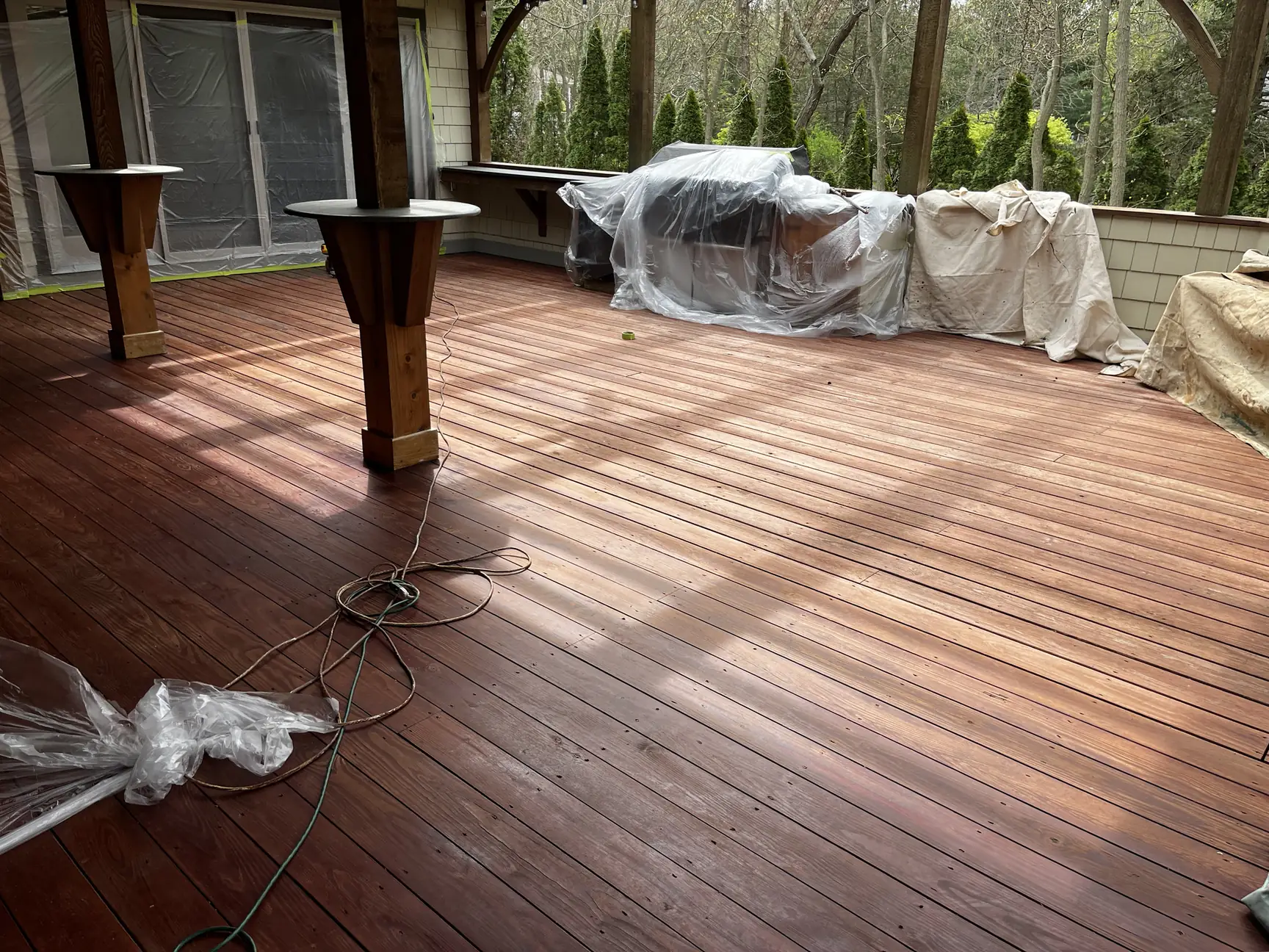 Porch restain before